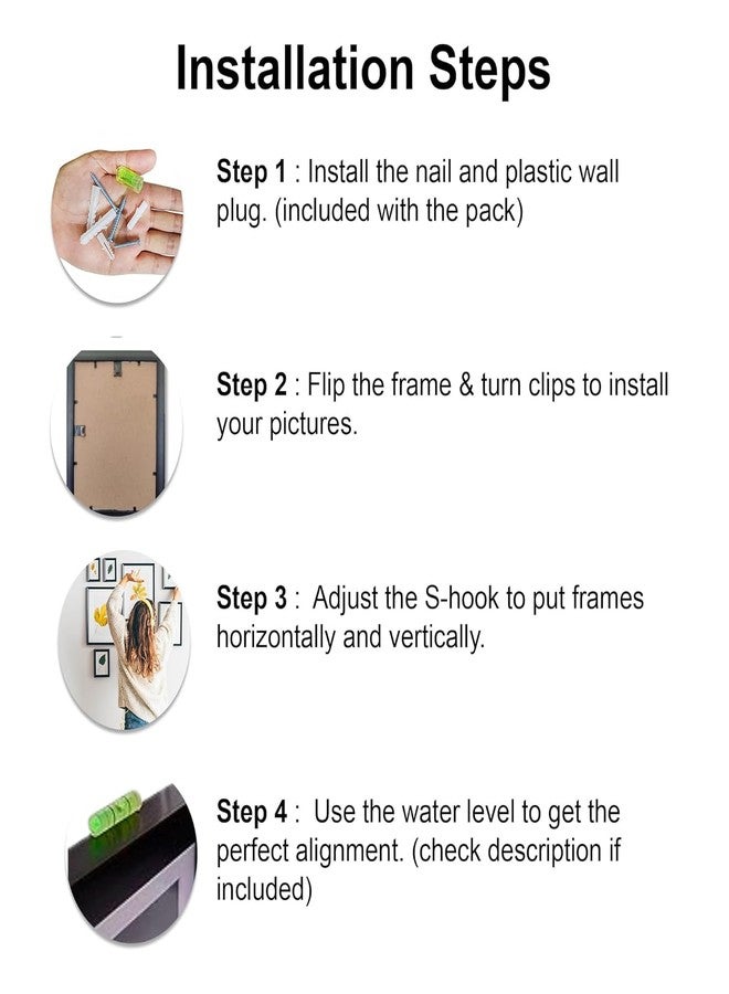 Dev Aastha Photo Frame For Wall | Wooden Frames For Wall Decoration | Photo Frame Set | Picture Frames | Rectangular Photo Frame For Home/Office | Family Collage | Perfect For Gift, Set Of 20 (Black) - Image 5